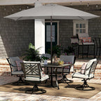 JEAREY 6.5x10 ft Rectangular Patio Umbrellas Rectangle Outdoor Umbrella with Push Button Tilt and Crank, Market Table Umbrella 6 Sturdy Ribs UV Protection for Poolside Garden Backyard Deck, Foggy Gray