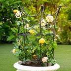 Trellis Obelisk Plant Support, Black Iron, 18.5 x 22.9 Inch