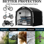 Black Bike Storage Tent Shed with Window, 210D Oxford, Fits 5 Bikes
