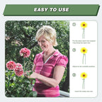 Joyhalo 12 Pack Plant Support Stakes 24 Inch, Plant Stakes, Flower Stakes with 24 Twist Ties, Garden Sticks for Plants Iris, Dahlia, Gladiolus, Amaryllis, Rose, Sunflower, Tomato, Sapling Etc