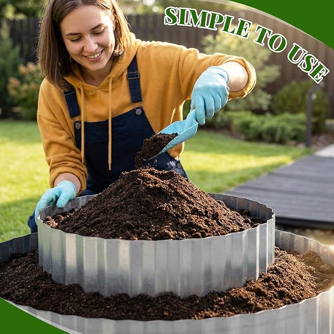 Pyramid Garden Kit, Strawberry garden Planter, 6 ft Diameter Base, Includes 3 Metal Bands, Sprinkler, Gloves, Hose, Plastic Connector for Herbs, Flowers, Ideal Gardening Gift for Yard Patio