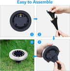 Biling Solar Ground Lights Outdoor 12 Packs, Bright 12 LEDs Solar Lights Outdoor Waterproof for Yard Walkway Garden Driveway (Warm White)