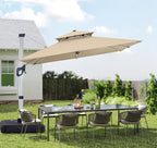 ABCCANOPY Patio Umbrella Cantilever Double Top Outdoor Offset Umbrella with 360° Rotation
