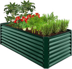 Best Choice Products 6x3x2ft Outdoor Metal Raised Garden Bed, Deep Root Box Planter for Vegetables, Flowers, Herbs, 269 Gallon Capacity, 100% Non Toxic Materials - Dark Green