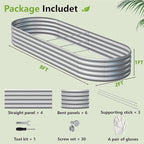 2PCS 8x2x1ft Galvanized Metal Raised Garden Bed Kit,Outdoor Planter Box Vegetables,Flowers,Herbs Durable Rust-Resistant Patio Gardening Beds