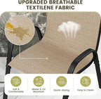 UDPATIO Patio Chairs Set of 8, Stackable Outdoor Dining Chairs with High Back, Breathable Textilene Fabric Outdoor Chair All Weather, 350LBS Capacity for Garden, Backyard (Brown)