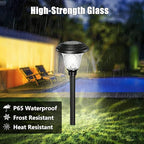 BEAU JARDIN 8 Pack Solar Pathway Lights Outdoor Solar Powered Light Christmas Gift Waterproof Glass High Lumen for Garden Landscape Path Yard Walkway Patio Driveway Outside White Color Changing Black