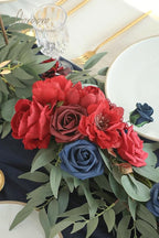Artificial Flower Garland, 6ft Faux Silk Eucalyptus Vine in Dark Red