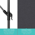 Best Choice Products 10ft Solar LED Offset Cantilever Hanging Market Patio Umbrella, 8 Sturdy Ribs, Easy Adjustment - Gray