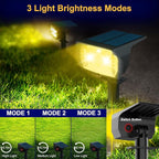 LOTMOS Solar Spot Lights Outdoor Waterproof IP67, 10 Pack Landscape Spotlights with 72 LEDs，3 Modes/ 2-in-1/Auto On/Off Solar Powered Flood Lights for Outside Garden Lawn Patio Driveway (Warm White)