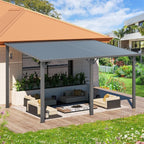 AECOJOY 14' x 10' Outdoor Hardtop Gazebo Pergola for Patio, 10x14 Large Galvanized Steel Heavy Duty Lean to Wall-Mounted Pergolas and Gazebos Clearance, Metal Patio Roof Awnings for Backyard, Decks