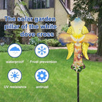 Solar White Dove Cross Garden lamp - Angel Wing Memorial Decoration, Waterproof Cemetery Solar Wooden Stake lamp for Easter, Courtyard, Yard - A Sympathetic Gift for Loved Ones.