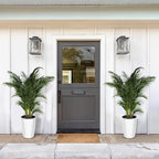 16 in Tall Planters Set of 2, Plant Pots, Self Watering Pots for Indoor Plants, Flower Pots with Built-in Drainage and Visual Water Level Design, for Patio, Porch, Living Room, or Home Office, White