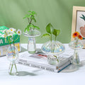 Terrarium Propagation Station Set of 6, Clear Glass Mushroom Vases