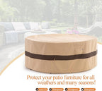 WJ-X3 Round Patio Furniture Cover, Waterproof, UV Resistant, Anti-Fading - Image 8
