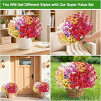 22 Pack Artificial Flowers for Outdoor Indoor Fake Plants, Faux Silk Flowers for Outdoors Outside Front Porch Hanging Planter Window Box Garden Spring Decoration(Multi-Colour)