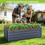 Ohuhu 6x3x1.5FT Metal Raised Garden Bed Outdoor, Reinforced Galvanized Steel Rustproof Planter Box, 100% Non-Toxic, 202 Gal Large Capacity Heavy Duty Raised Beds for Vegetables Flowers Herbs 2-Pack