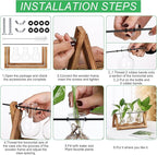 Terrarium Propagation Station with 3 Glass Bulb Vases and Brown Wood Stand
