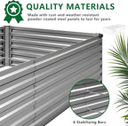 12x4x1.5FT Galvanized Raised Garden Bed,Vegetable Boxes-Rectangle Metal Flower Box,Large Planter Raised Beds Outdoor Garden for Planting,Fruit,Herb-Silver