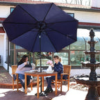 Sunnydaze Outdoor Patio Umbrella - Polyester Table Market Umbrella with Push-Button Tilt and Crank - 8 Sturdy Ribs - Navy Blue - 9ft