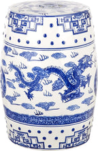 SAFAVIEH Castle Gardens Collection – Dragon’s Breath Blue Glazed Ceramic Chinoiserie Indoor/Outdoor Garden Stool (ACS4554A)