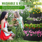 8 Pcs Plant Grow Bags 4 Tiered Strawberry Planter Tower Fabric Raised Garden Beds, 39 Inch Nonwoven Strawberry Pyramid Planter for Vegetables Flower Herbs Gardening Outdoor Growing (Black)