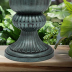 Magshion 20" Urn Planter for Outdoor and Indoor Plants, Large Decorative Front Porch Planter, Vintage Grecian Flower Pot for Patio, Garden & Entryway Décor, Antique Green