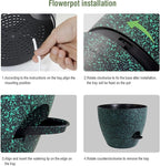 10 inch Self Watering Pots, Planter, Plant Pots with Mesh Drainage Holes for Indoor Outdoor House Plants and Garden, 2 Pack Plastic Flower Pots with Reservoir, Black with Green Speckles