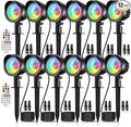 MEIKEE 15W RGB Landscape Lights 12V 24V Low Voltage Landscape Lighting RGBW Color Changing IP66 Waterproof Outdoor Spot Lights with Connectors for Garden Path Yard (12 Pack)