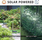 2 PCS Solar Firework Light, Outdoor Solar Garden Decorative Lights 120 LED Powered 40 Copper Wires String DIY Landscape Light for Walkway Pathway Backyard Christmas Decoration Parties (Cool White)