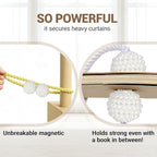 Hion Magnetic Curtain Tiebacks Golden 6 Pack, Curtain Tiebacks Buckles Holdbacks Holders Hooks Clip for Home Bedroom Office Decorative Thick or Thin Curtain