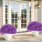 22 Bundles Artificial Flowers Outdoor, Faux Flowers UV Resistant with Plastic Plants, Faux Silk Flowers for Outdoors Outside Front Porch Hanging Planter Window Box Garden Decoration