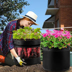 3 Pack 20 Gallon 360° Visibility Potato Grow Bags with Shading Flap, Plant Grow Bags for Growing Potatoes Heavy Duty Thickened Nonwoven Fabric Gardening Vegetable Growing Bags with Harvest Window