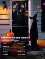Indoor String Lights, 25 ft Halloween G40 LED Globe Lights, Orange and Purple