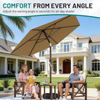 AreShark 7.5FT Patio Umbrella Table Market Umbrella with 6 Sturdy Ribs, Button Tilt/Crank, Heavy-Duty Outdoor Umbrellas for Pool, Deck, Garden and Backyard, Khaki