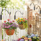 Qiang Ni Heavy-Duty Plant Hanger - 16 Inch 80lb Metal Wall Mount Plant Bracket for Indoor Outdoor Hanging Bird Feeders, Flower Baskets, Lanterns