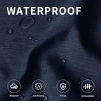 Easy-Going Linen Look Outdoor Curtains Waterproof Windproof Porch Curtains, Soft Thicken Outdoor Privacy Curtains for Patio, Gazebo, Grommet Top and Tab Bottom Drape, 1 Panel, 54x108 inch, Navy