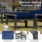 Sundale Outdoor 2 Pieces Aluminum Patio Ottoman, Outdoor Footstool with Sandwich Foam Cushions, Olefin Fabric, Small Metal Outdoor Chairs for Deck, Backyard, Porch (Blue)