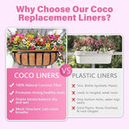 Legigo 4 Pack 24 Inch Natural Trough Coco Liner for Planters- Window Box Liners Coconut Basket Liners, Planter Box Coconut Liner for Window Flower Box Pots, Fence Trough Planter, Wall Planter Basket