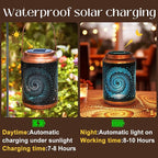 2 Pack Solar Lanterns Outdoor Hanging Metal Waterproof LED with Solar Powered Garden Patio Decorations Decor with Handle Christmas Gift Idea