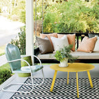 Grand Patio Round Steel Patio Coffee Table, Weather Resistant Outdoor Large Side Table, Yellow…