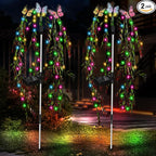 Solar Garden Lights Outdoor Decorative Waterproof, 69LED Swaying Tree Solar Lights for Outside, Butterfly Flower Lights Solar Power Yard Decor for Pathway Patio Lawn Grave Decorations