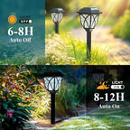 GIGALUMI 8 Pack Solar Lights Outdoor Waterproof, LED Solar Garden Lights, Outdoor Decorations, Garden Decor for Yard, Patio, Landscape, Planter, Walkway (Cold White)