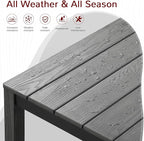 Stoog All-Weather Patio Dining Sets, 7 Pieces Patio Dining Table with Umbrella Hole, Waterproof Aluminum Frame Dining Table with 6 Outdoor Chairs Set, Low Maintenance, Grey