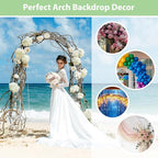 RUBFAC 94" Metal Wedding Arch Frame, White Garden Trellis for Climbing Plants Outdoor, Garden Arbors and Arches Party Archway for Flower Rose Vines Birthday Bridal Christmas Decoration
