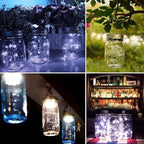 String Lights for Mason Jars, Cool White LED, Solar or Battery Powered