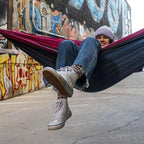 GRAND TRUNK TrunkTech Double Hammock | Ultra-Strong & Lightweight | 11 ft Hammock with Ripstop Nylon | 500 lb Capacity | Fast-Drying & Weather-Resistant | Olive Green/Khaki