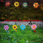 Solar Garden Stakes Lights for Outdoor Decor, 4 Pack Waterproof Metal Art Stick Flowers, Light for Outside Garden Patio Pathway Yard Backyard Porch Lawn