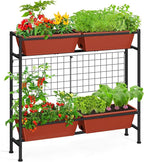 Raised Garden Beds with Legs, Elevated Planter Box Outdoor for Vegetables, Flowers, Herbs, Indoor Standing Garden Bed with Drainage Holes for Backyard Patio Gardening, Red