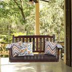 Anraja Wooden Porch Swing 2-Seater, Bench Swing with Hanging Chains, Heavy Duty 800 LBS, for Outdoor Patio Garden Yard, 4 Ft, Brown